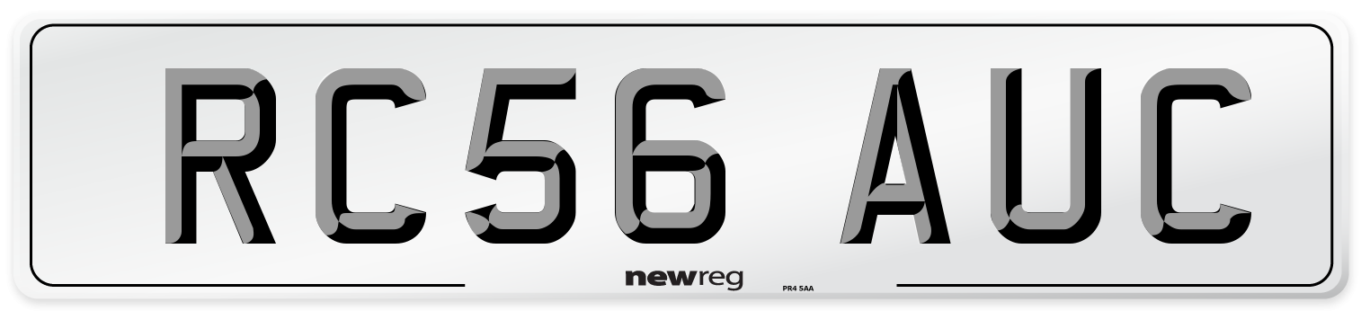 RC56 AUC Number Plate from New Reg